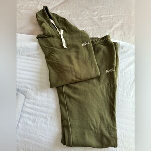 Madewell sweatsuit olive green - top size M, pants size L